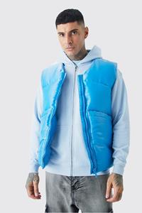 Boohoo Tall Gewatteerde Metallic Nylon Bodywarmer, Blue