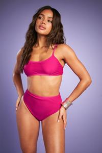 Boohoo Mix & Match High Waist Bikini Broekje, Fuchsia
