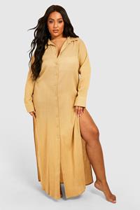 Boohoo Plus Kaasdoek Maxi Strand Cover Up, Stone