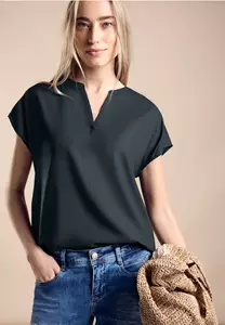 STREET ONE Blouse met korte mouwen Blouseshirt van pure viscose