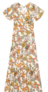Garcia - Beige Maxi jurk stroken Beige L