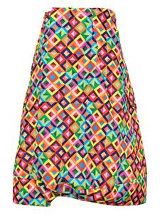 Comme Des Garçons geometric-print asymmetric skirt - Geel