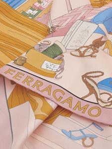 Ferragamo Sjaal met print - Roze