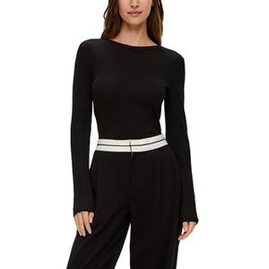 QS Langarmshirt, mit Rippstruktur