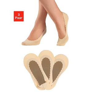 Lascana Footies niet opdringerig, met katoenzool (set, 3 paar)