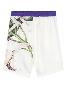 pierre-louismascia Pierre-Louis Mascia Zijden shorts met bloemenprint - Beige