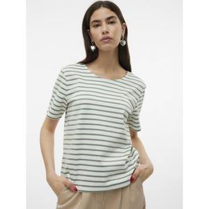 Vero Moda Rundhalsshirt "VMABBY SS ZIP TOP JRS NOOS"