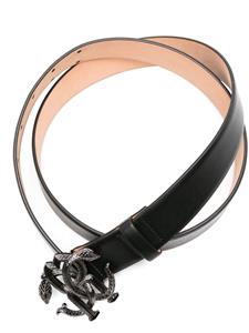 robertocavalli Roberto Cavalli Leren riem met RC gesp - Zwart