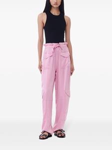 GANNI Cargo broek met trekkoord - Roze