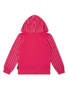 philipppleinjunior Philipp Plein Junior Hoodie verfraaid met kristallen en rits - Roze