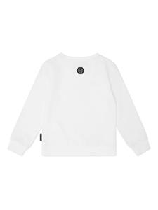 philipppleinjunior Philipp Plein Junior Sweater verfraaid met kristallen - Wit