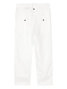 Isabel Benenato straight-leg linen trousers - Wit