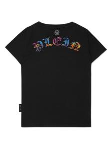 philipppleinjunior Philipp Plein Junior Pure Smile T-shirt verfraaid met kristallen - Zwart