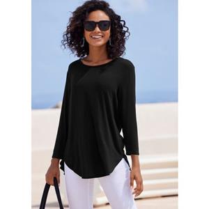 Lascana Shirt met 3/4 mouwen Met modieuze split aan de achterkant