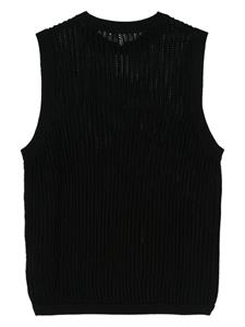 Lardini open-knit cotton vest - Zwart