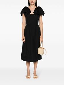 Chloé Ramie midi-jurk met strikdetail - Zwart