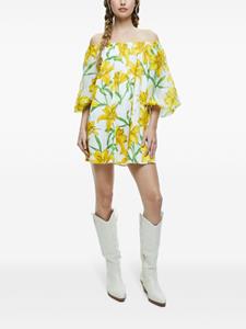 alice+olivia alice + olivia Off-shoulder mini-jurk - Geel