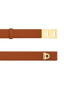 Ferragamo Hug verstelbare leren riem - Bruin