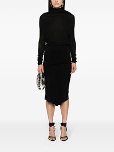 rickowens Rick Owens Midi-rok met gedraaid detail - Zwart