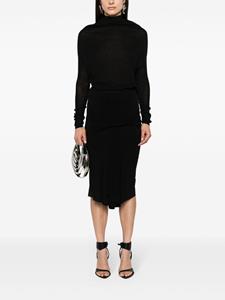 Rick Owens twist-detailing midi skirt - Zwart