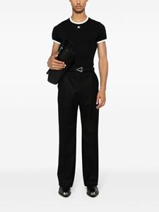 Courrèges Contrast katoenen T-shirt - Zwart