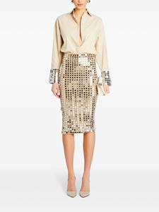 Retrofete Brelan disc midi-rok - Beige