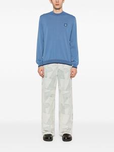 maisonkitsuné Maison Kitsuné Gebreide trui met vossenpatroon - Blauw