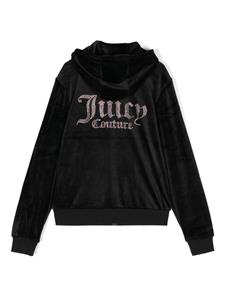 juicycouturekids Juicy Couture Kids Diamanté hoodie verfraaid met logo - Zwart