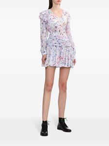 IRO Gedrapeerde mini-rok met bloemenprint - Roze