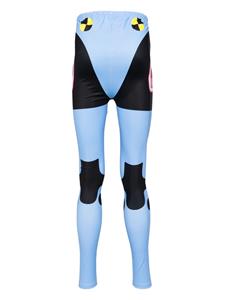 Walter Van Beirendonck Dummy-print cycling leggings - Blauw