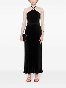 L'IDÉE Cheri plissé maxi-jurk - Zwart