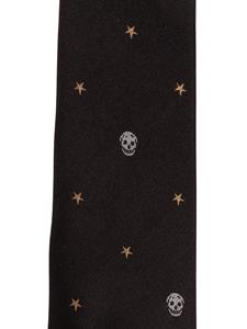 alexandermcqueen Alexander McQueen Stropdas met doodskoppatroon - Zwart