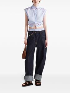 Prada Low waist jeans met wijde pijpen - Blauw