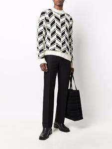 Saint Laurent Trui met chevron patroon - Beige