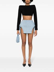 Mugler padded mini denim skirt - Blauw