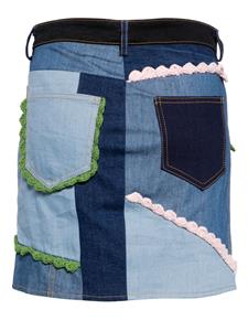 CAVIA Mini-rok met patchwork - Blauw