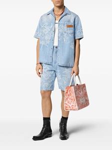 Versace Barocco denim shorts met print - Blauw