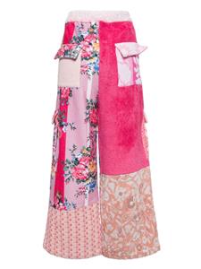 CAVIA Cargo broek met colourblocking en patchwork - Roze