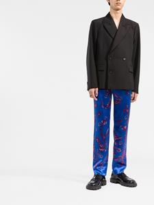 saintlaurent Saint Laurent Pantalon met paisley-print - Blauw