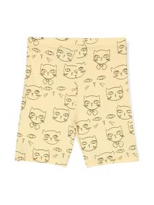 Mini Rodini Cathletes organic-cotton shorts - Geel