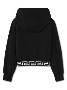 versacekids Versace Kids Hoodie met geborduurde Medusa en rits - Zwart