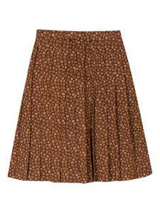 Christian Dior Pre-Owned floral-print pleated skirt - Bruin