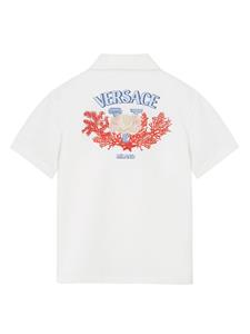 Versace Kids Printed polo shirt - Wit