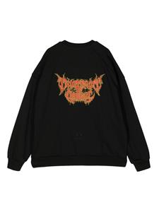 Juun.J embroidered-motif cotton sweatshirt - Zwart