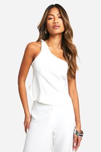 Boohoo Geweven Top Met Eén Blote Schouder, Ivory