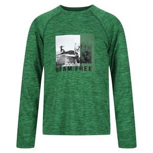 Regatta Burnlee Roam Free Graphic Print Marl T-Shirt voor kinderen/Kinderen (Veld Groen)
