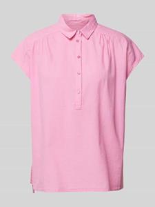 Milano italy Blouse van een mix van katoen en linnen in effen design