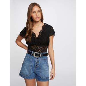 MORGAN T-shirt met kant, V-hals