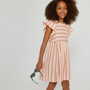 LA REDOUTE COLLECTIONS Gestreepte jurk met korte mouwen met volant