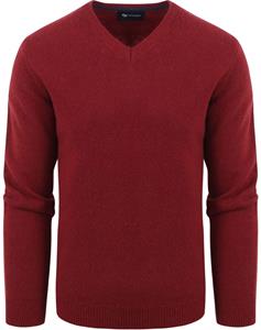 Suitable Lamswol Trui V-Hals Bordeaux